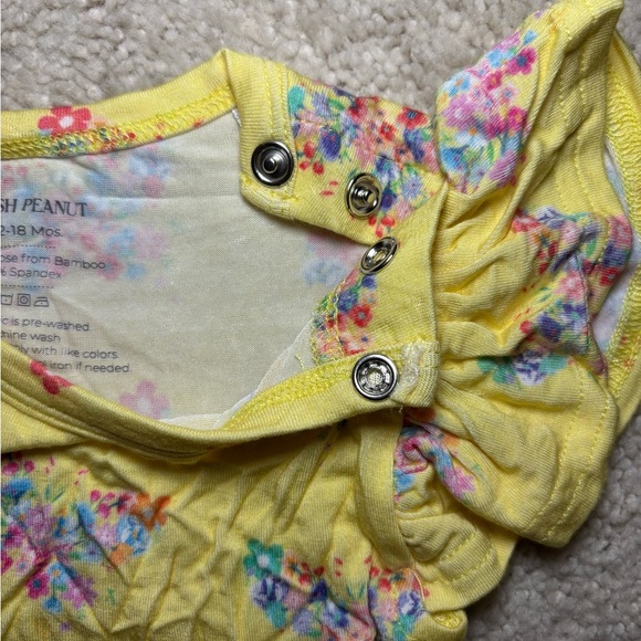 Posh Peanut Butterfly Floral Yellow Baby Twirl Bodysuit Dress - size 12-18m - Picture 4 of 6
